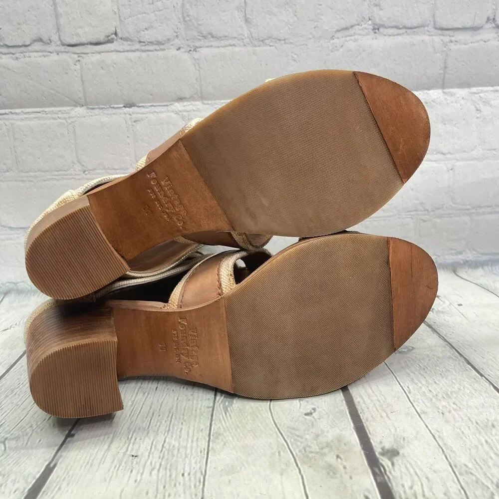 Vintage Foundry Co Fisherman Cage Sandals Women’s 11 Leather Block Heel